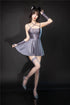 Satin Smooth Backless Pleated Micro Mini Dress for Women